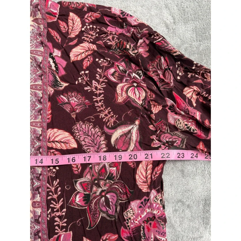 Michael Stars boho print cardigan open front flowy top